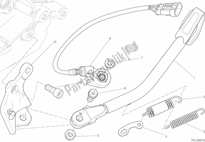 All parts for the Side Stand of the Ducati Scrambler Urban Enduro Thailand USA 803 2015